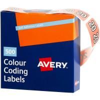 avery 43271 lateral file label side tab year code 21 25 x 38mm magenta box 500